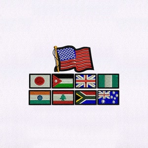 Flags of Countries Around the World Embroidery Design | Flag Embroidery Design | 4x4 Flags of Countries Embroidery Design | Digital File