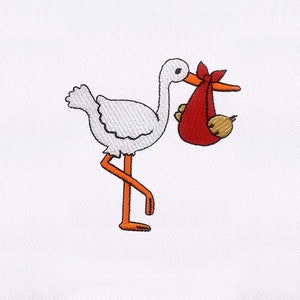 Beautiful Stork Carrying Baby Embroidery Design |Bird Embroidery Design |Bird Carry Baby PES File |4x4 Stork Embroidery Design |Digital File