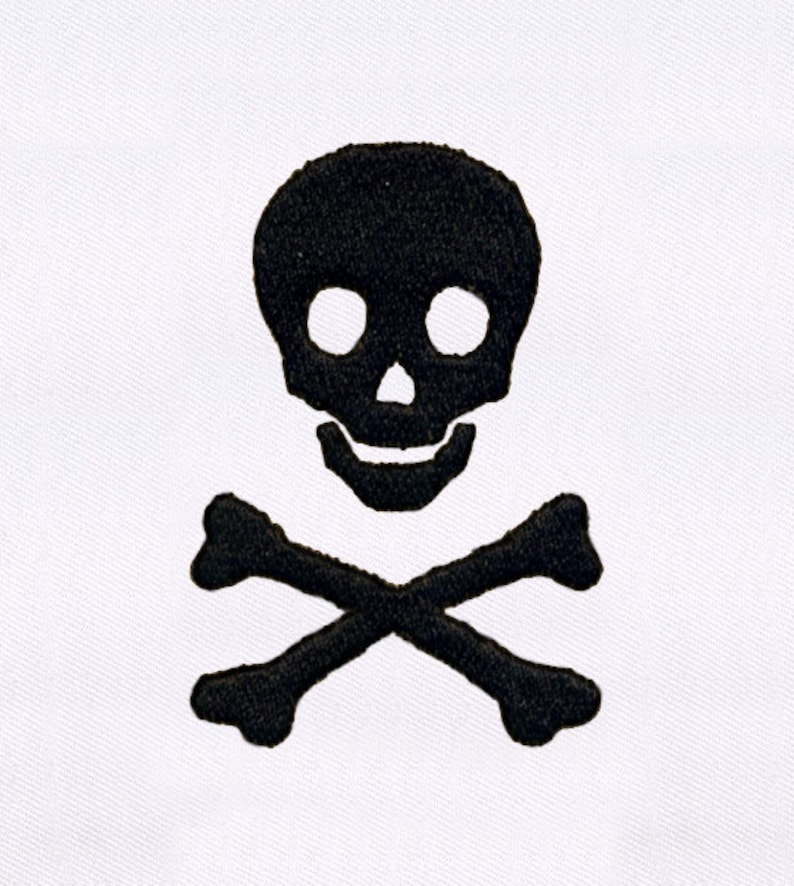 Skull And Crossbones Embroidery Design Skull PES File Skull Embroidery Design Poison Symbol Embroidery Design Digital File