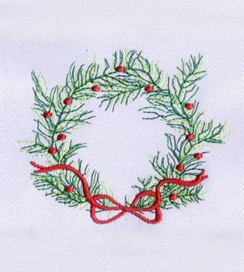 Garland Embroidery Design Wreath Embroidery Design Etsy