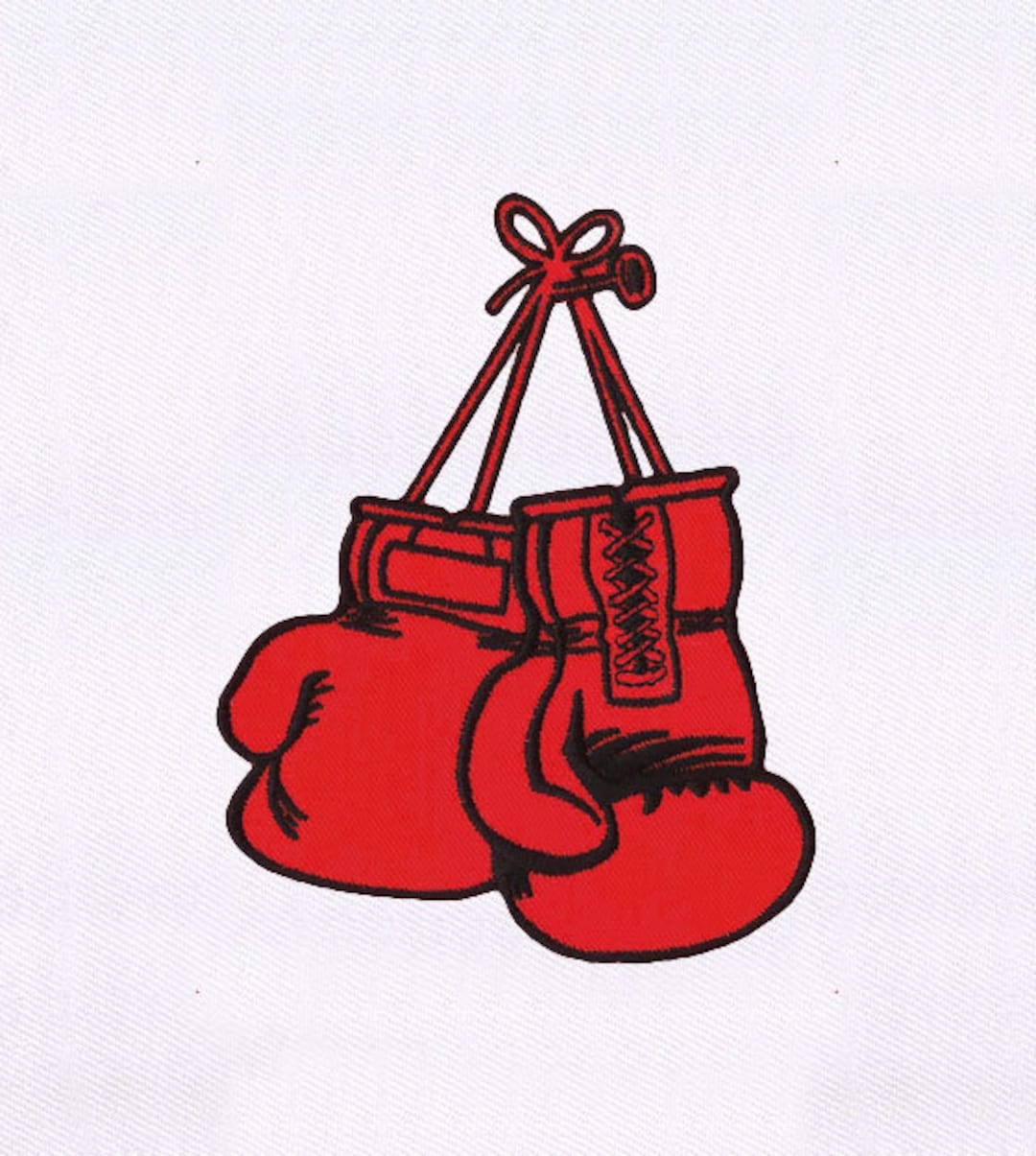 Classic Red Boxing Gloves Embroidery Design Sport Embroidery Design