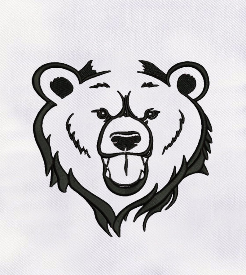 Roaring bear face embroidery design animal embroidery design  etsy Roaring bear face embroidery design animal embroidery design  etsy