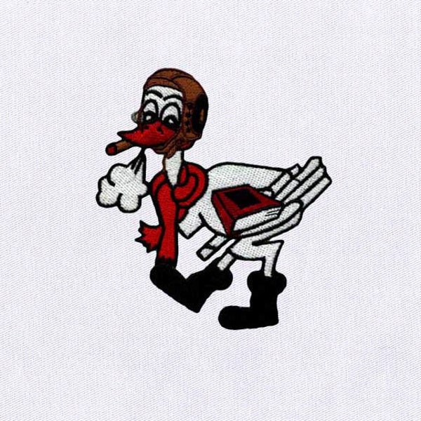 Pilot Duck Machine Embroidery Design | Bird Embroidery Design | White Duck PES Embroidery File | 5x5 Duck Embroidery Design | Digital File