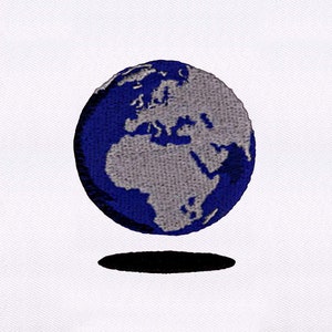 Global Embroidery Design | Earth Embroidery Design | Global Earth Machine Embroidery Design | 4x4 Global PES File | Digital Embroidery File