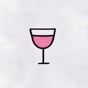 Wine Glass Machine Embroidery Design | Drink Embroidery Design | Glass Embroidery Design | 4x4 Wine Glass Embroidery Design | Digital File