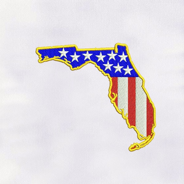 Fantastic Florida Map Embroidery Design | Map Embroidery Design | Florida Embroidery Design |5x5 Florida Map Embroidery Design |Digital File