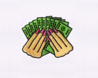 Dessin de broderie d’argent hautain | | de conception de broderie au doigt | de fichier PES d’argent 4x4 Money Machine Broderie Design | Fichier numérique