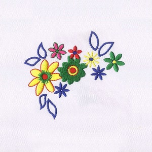 Blumenstrauß Stickdatei | Florales Stickmuster | Bunte Floral PES Datei | 4x4 Blumen Stickdatei | Digitale Datei