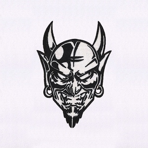 Smiling Devil Mask Embroidery Design |Devil Embroidery Design | Devil Face Embroidery File |5x7 Mask Machine Embroidery Design |Digital File
