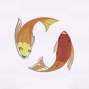 Koi Fish Embroidery Design | Koi Carp Fishes Embroidery Design | Fish Embroidery Design | Sea Animal Embroidery Design | 4x4 Fish PES File