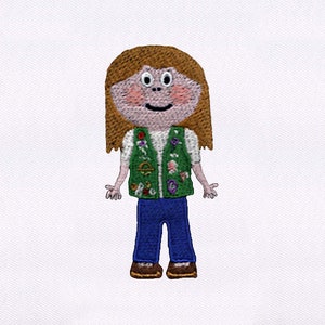 Preppy Little Scout Girl Embroidery Design |Female Embroidery Design |Kid Embroidery Design|4x4 Girl Machine Embroidery Design |Digital File
