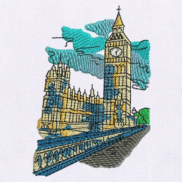 Creative Big Ben Embroidery Design |Clock Tower Embroidery Design |Clock Tower PES File |5x5 Big Ben Machine Embroidery Design |Digital File