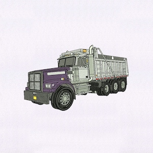 Purple and White Truck Embroidery Design | Vehicle Embroidery Design | Truck PES File | 6x10 Truck Machine Embroidery Design | Digital File
