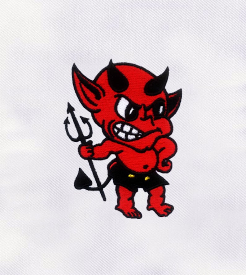Little Devil Machine Embroidery Design Cartoon Embroidery Etsy