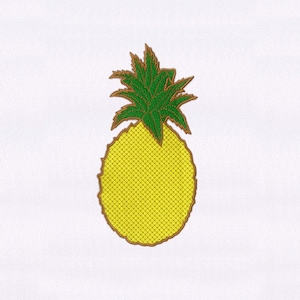 Yellow And Green Pineapple Embroidery Design | Fruit Embroidery Design | 4x4 Pineapple Machine Embroidery Design | Digital Embroidery File