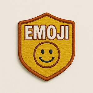 Smiley Emoji Embroidered Patch – Iron On/Sew On Badge, Fun Happy Face Patch for Jackets, Bags, Hats, DIY Clothes, Cute Accessory