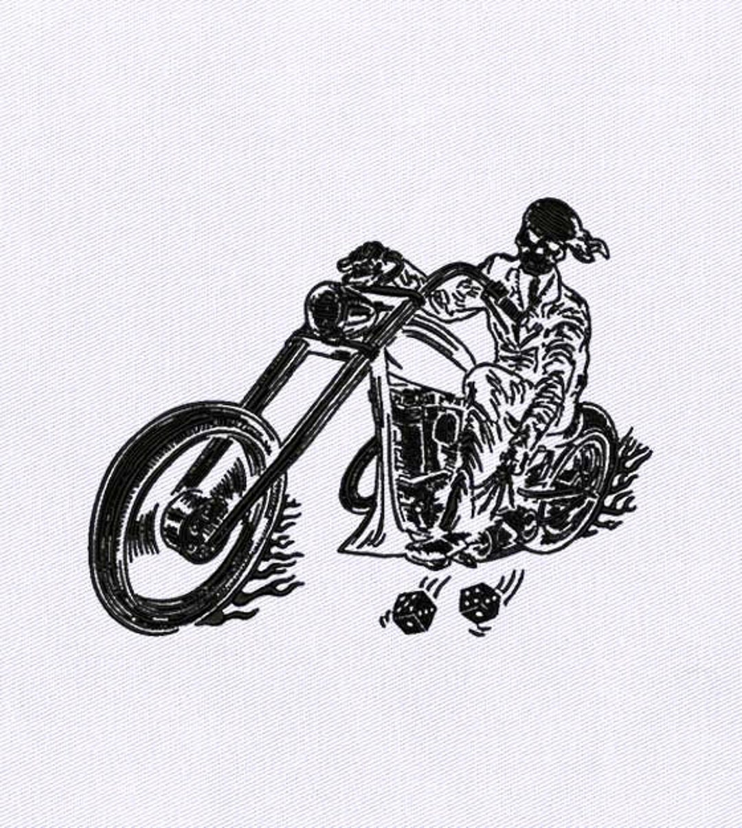 Skeleton Bike Rider Embroidery Design skull Embroidery Designbike