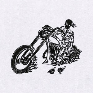 Skeleton Bike Rider Embroidery Design |Skull Embroidery Design|Bike Rieder PES Embroidery File| Skeleton Embroidery Design |Digital File