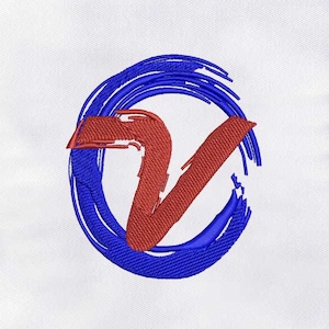 Fancy V Alphabet Logo Embroidery Design | Logo Embroidery Design | Alphabet Embroidery Design | 4x4 V Alphabet Embroidery File |Digital File