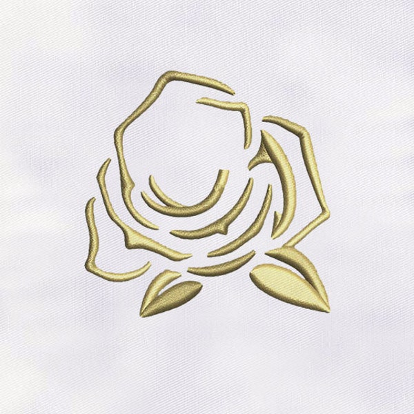 Golden Rose 3d Puff Embroidery Design | Flower Embroidery Design |Rose Flower Embroidery Design | 4x4 Rose DST File |Digital Embroidery File