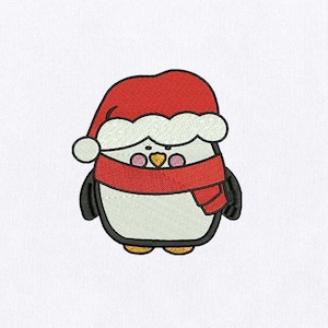 Christmas Spirited Penguin Embroidery Design |Bird Embroidery Design | Penguin DST File |6x6 Penguin Machine Embroidery Design |Digital File
