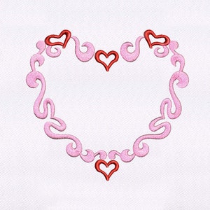Heart Embroidery Design | Outlined Delicate Heart Embroidery Design | 6x6 Colorful Heart Machine Embroidery Design | Digital Embroidery File