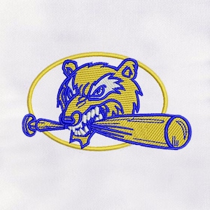 Wolverine Embroidery Design |Animal Embroidery Design |Baseball Embroidery Design|4x4 Wolverine With Baseball Embroidery Design|Digital File