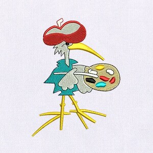 Artistic Painter Duck Embroidery Design |Bird Embroidery Design |Cartoon Embroidery Design |5x5 Artistic Duck Embroidery Design|Digital File