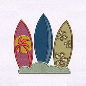 Surfboard Embroidery Design |Beach Embroidery Design |Surfboard PES File|6x6 Colorful Hawaiian Surfing Boards Embroidery Design|Digital File