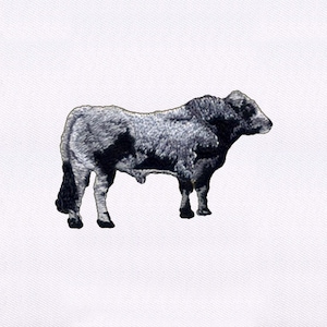 Gray And Black Bull Embroidery Design | Animal Embroidery Design | Brangus Bull Embroidery Design |  Bull Embroidery Design |Digital File