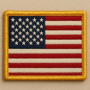 Vintage USA Flag Embroidered Patch – Iron On/Sew On Retro Patriotic Badge, Military, Biker, Jackets, Hats, Bags, DIY Apparel