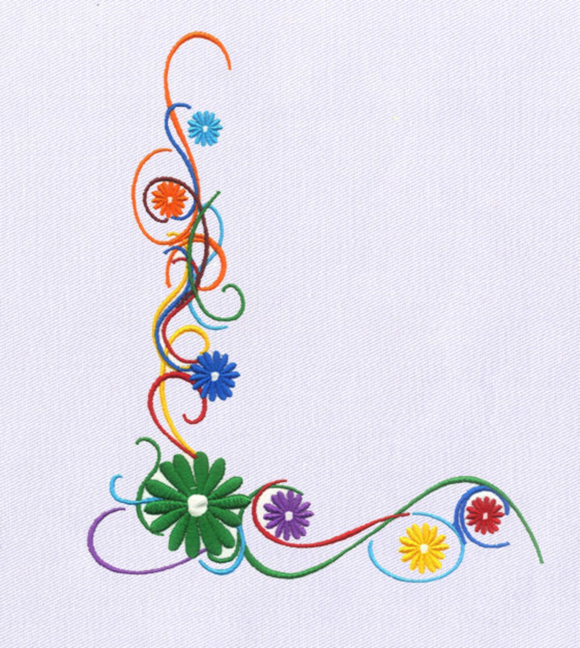 Vines Machine Embroidery Design vibrant Flower Border Etsy