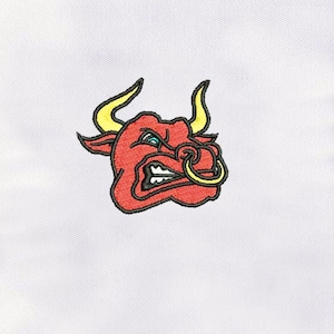Red Angry Bull Machine Embroidery Design | Animal Embroidery Design |Angry Bull Embroidery Design |Bull PES File |4x4 Bull Embroidery Design