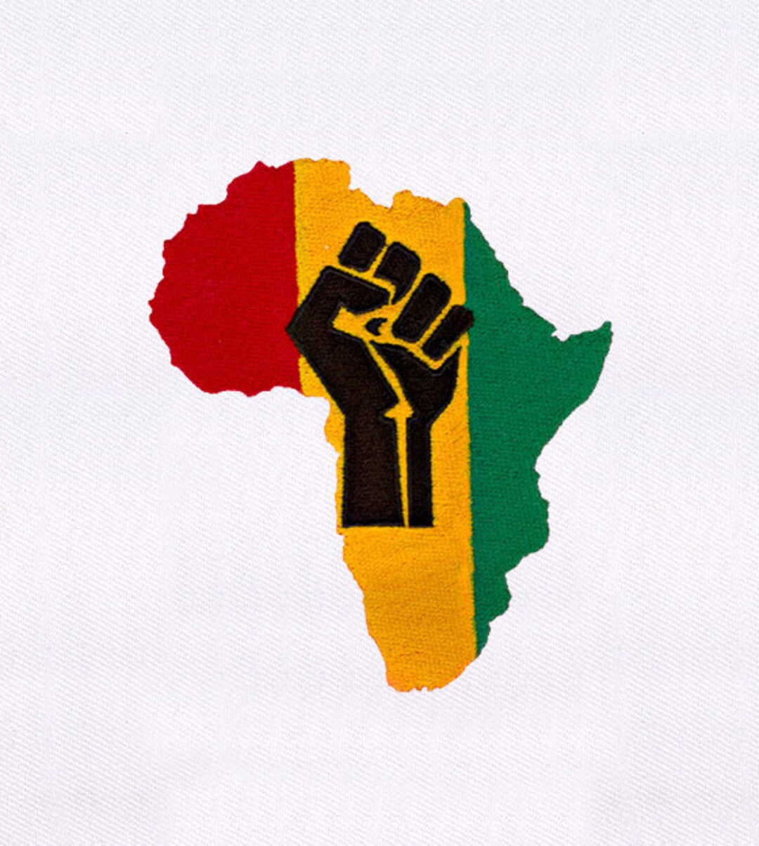 United in Support for Africa Embroidery Design Map Embroidery Design