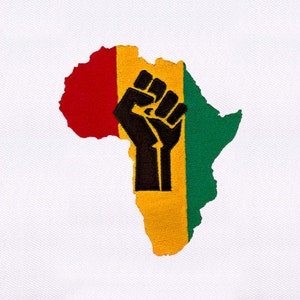 Vereint in Unterstützung für Afrika Stickdatei | Karte Stickdatei |  Afrika Karte Stickdatei für die Maschine | Digitale Stickdatei