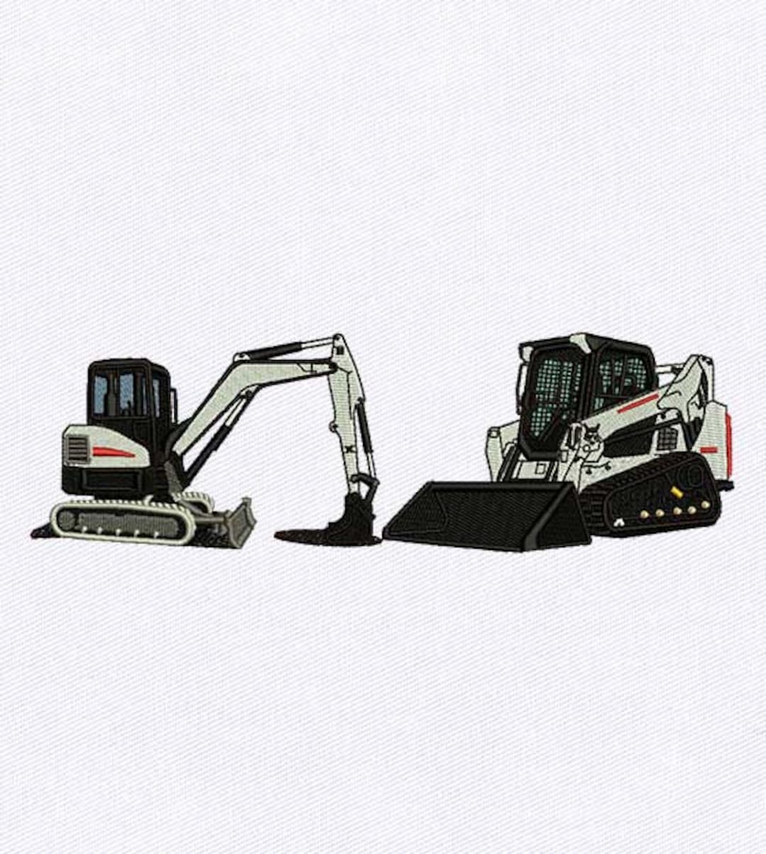 Loader & Excavator Machine Embroidery Design vehicle Embroidery Design