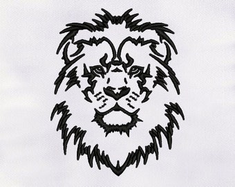 Black Outline Lion Machine Embroidery Design | Animal Embroidery Design | Lion DST Embroidery File| 4x4 Lion Embroidery Design |Digital File