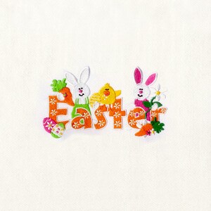Playful Chick and Bunny Easter Embroidery Design | Easter Bunny PES Embroidery Design | Easter Machine Embroidery Design | Digital File