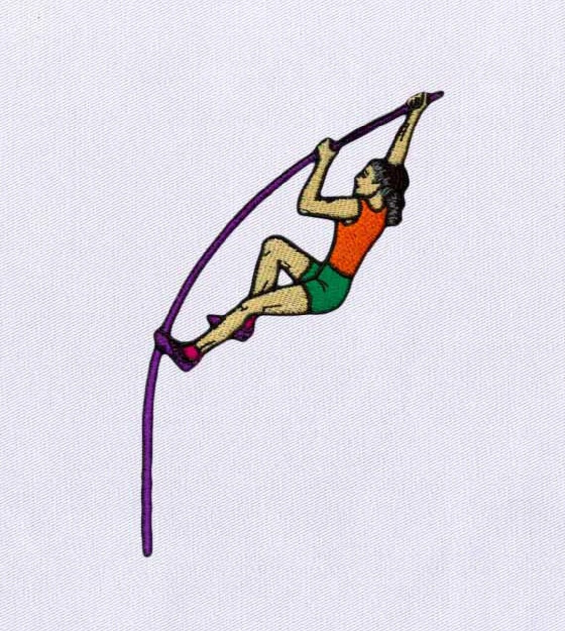 Energetic woman pole vaulter embroidery design women  etsy