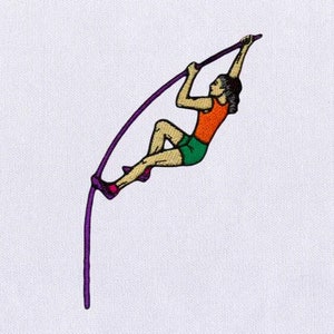 Energetic Woman Pole Vaulter Embroidery Design | Women Embroidery Design |Female PES File | 6x6 Pole Vaulter Embroidery Design |Digital File