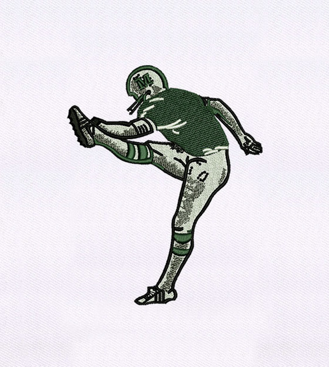 Pumped Football Player Embroidery Design Sport Embroidery Design Football PES File 6x6 Rugby