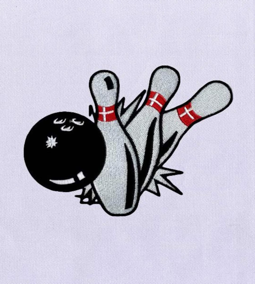 Pins Bowling Machine Embroidery Design Sport Embroidery Design Bowling