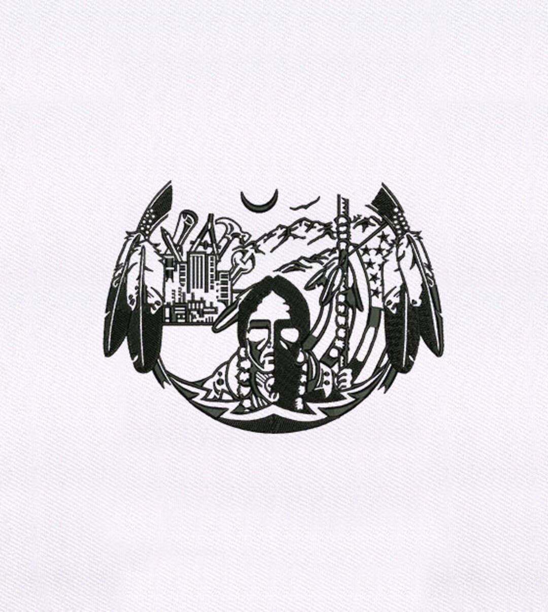 Native American Scenery Embroidery Design scenery Embroidery - Etsy