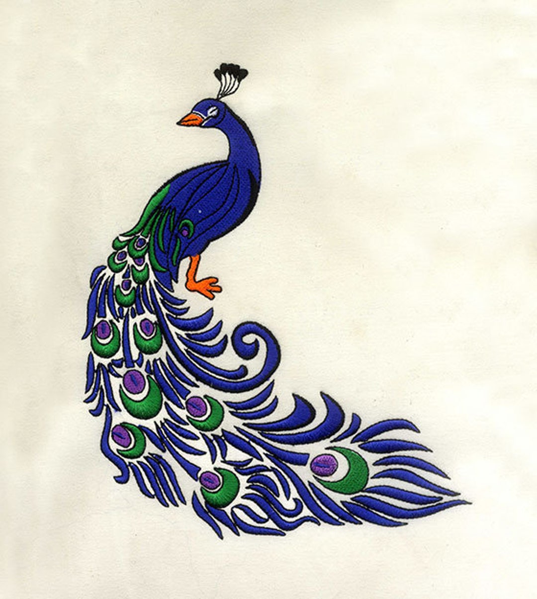 Buy Bold and Blue Detailed Peacock Embroidery Design Bird Online in India -  Etsy