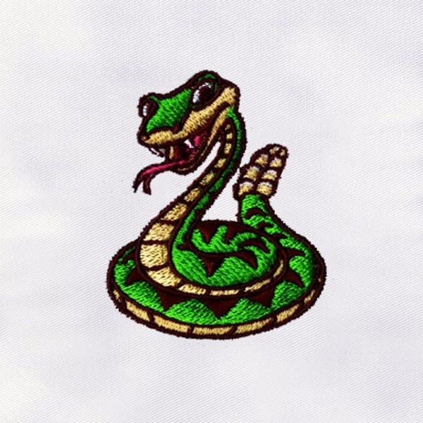 Rattlesnake Machine Embroidery Design | Snake Embroidery Design | Reptile Embroidery Design |4x4 Rattlesnake Embroidery Design |Digital File