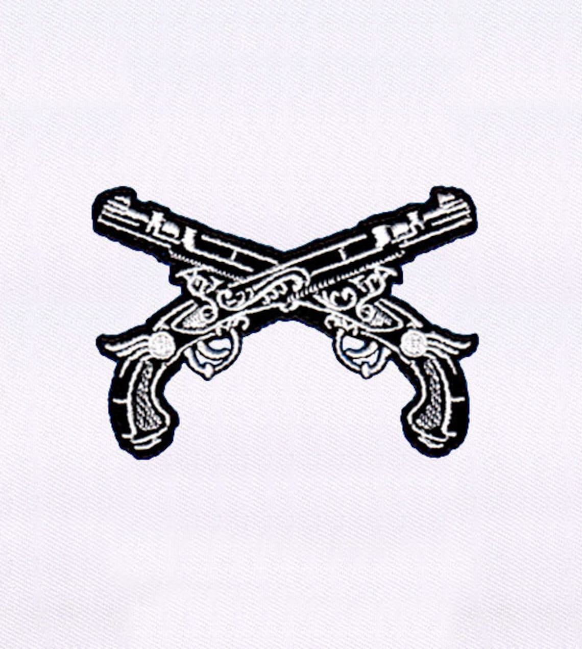 Pistols Guns Crossed Embroidery Designweapons Embroidery Etsy