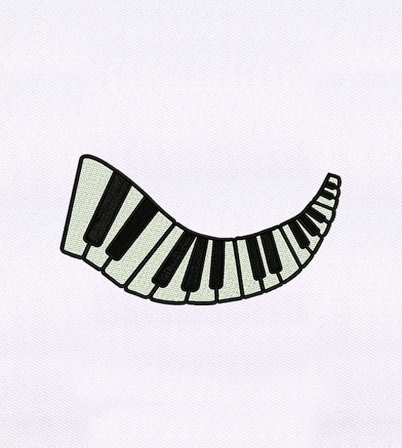 Wavy Keyboard Piano Keys Embroidery Design Music Embroidery Etsy