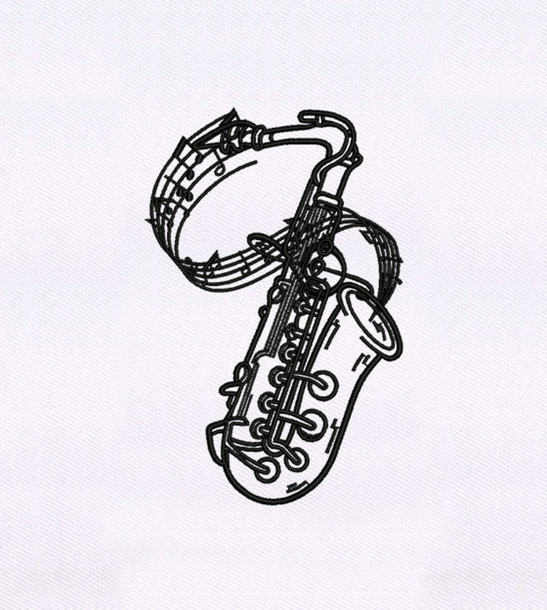 Music Notes Saxophone Embroidery Design music Embroidery Design musical