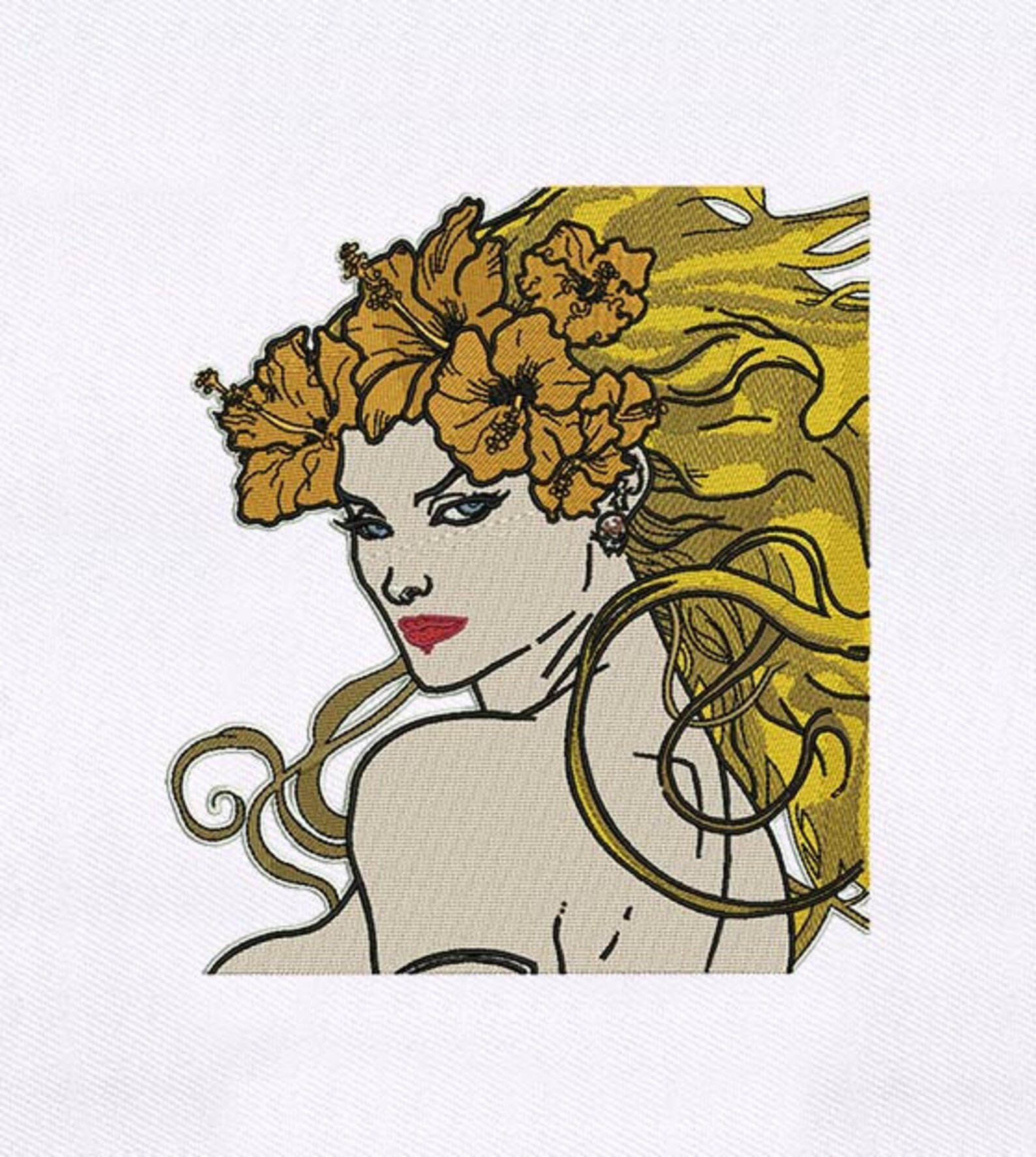 Bombshell warrior woman embroidery design female embroidery  etsy