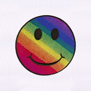 Smiling Rainbow Emoji Embroidery Design | Smiling Face Embroidery Design |Emoji PES File | 4x4 Emoji Machine Embroidery Design |Digital File